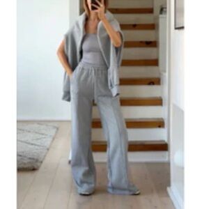 Structured Wide Leg Sweatpants